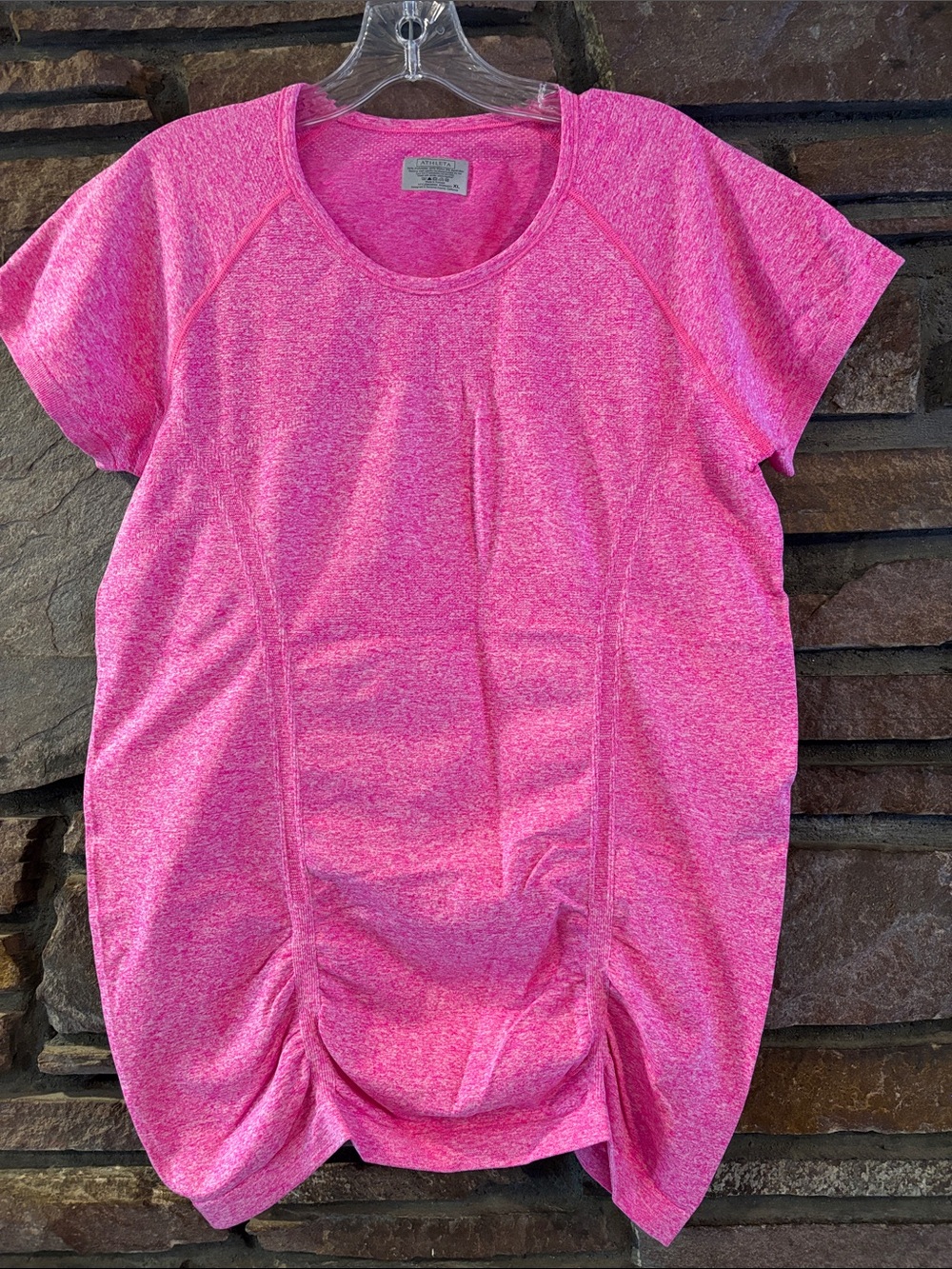 Athleta Heathered Hot Pink Short-Sleeve Active Tee